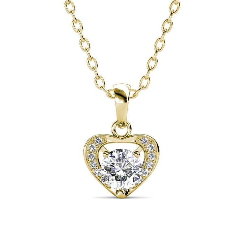 Cate Chloe Amberly 18k Gold Heart Pendant Necklace with