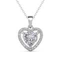 thumbnail image 1 of Cate & Chloe Amora 18k White Gold Plated Heart Pendant Necklace with Simulated Diamonds for Women, 1 of 10