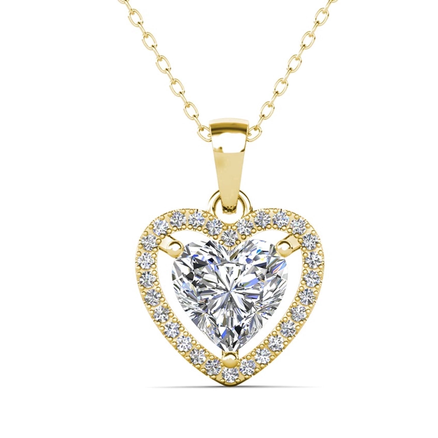 Cate & Chloe Amora 18k Rose Gold Heart Pendant Necklace with