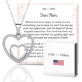 thumbnail image 1 of Cate & Chloe Amorette 18k White Gold Plated Necklace with Heartfelt Message Card, Gift for Mom, 1 of 9