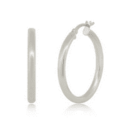 CATE & CHLOE Amy 18k White Gold Plated 20mm Silver Hoop Earrings for Women, Gift for her