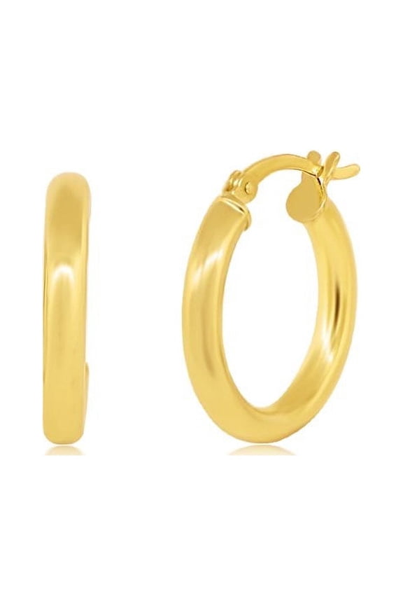 Amy 18k Yellow Gold Plated 20mm Silver Hoop Earrings for Women, Gift for Her