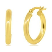 CATE & CHLOE Amy 18k White Gold Plated 20mm Silver Hoop Earrings for Women, Gift for her