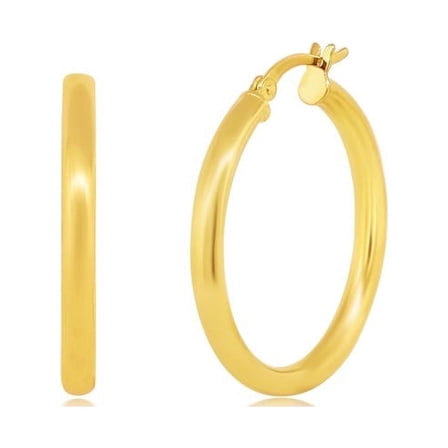 Cate & Chloe Amy 18k Yellow Gold Plated 30mm Silver Hoop Earrings for Women, Gift for Her