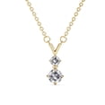 thumbnail image 1 of Cate & Chloe Andy 18k Yellow Gold Plated 2-Stone Drop Necklace with Swarovski Crystals for Women, 1 of 9