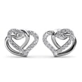 thumbnail image 1 of Cate & Chloe Angela 18k White Gold Plated Double Heart Earrings with Swarovski Crystals for Women, 1 of 10