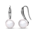 thumbnail image 1 of Cate & Chloe Ann 18k White Gold Plated Shell Pearl Drop Earrings with Swarovski Crystals for Women, 1 of 7