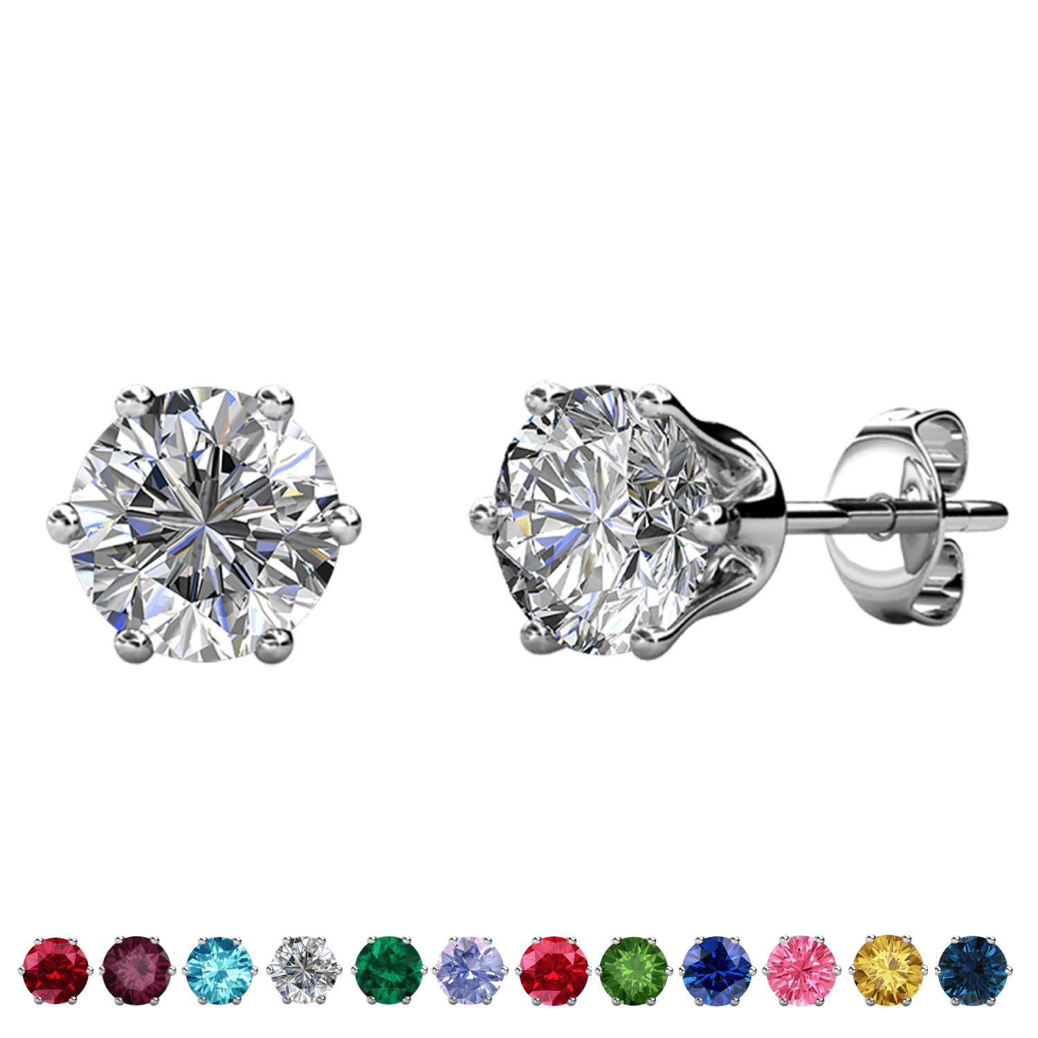 The Coupon deal of  Walmart Black Friday Deals 2025 - Cate & Chloe April Birthstone Stud Earrings 18k White Gold Plated Swarovski Crystal 1ct