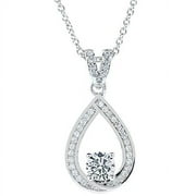 CATE & CHLOE Arabella 18k White Gold Plated Pendant Necklace with Simulated Diamonds for Women