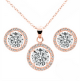 thumbnail image 1 of Cate & Chloe Ariel 18k Rose Gold Plated Halo Jewelry Set with Simulated Diamonds Gift for Women, 1 of 9