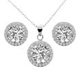 thumbnail image 1 of Cate & Chloe Ariel 18k White Gold Plated Halo Jewelry Set with Simulated Diamonds Gift for Women, 1 of 9