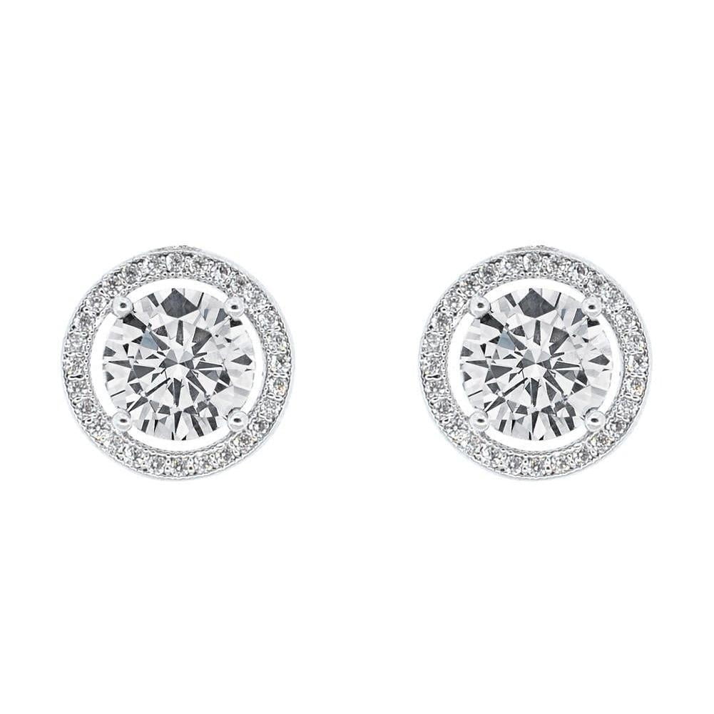 Cate & Chloe Ariel 18k White Gold Crystal Stud
