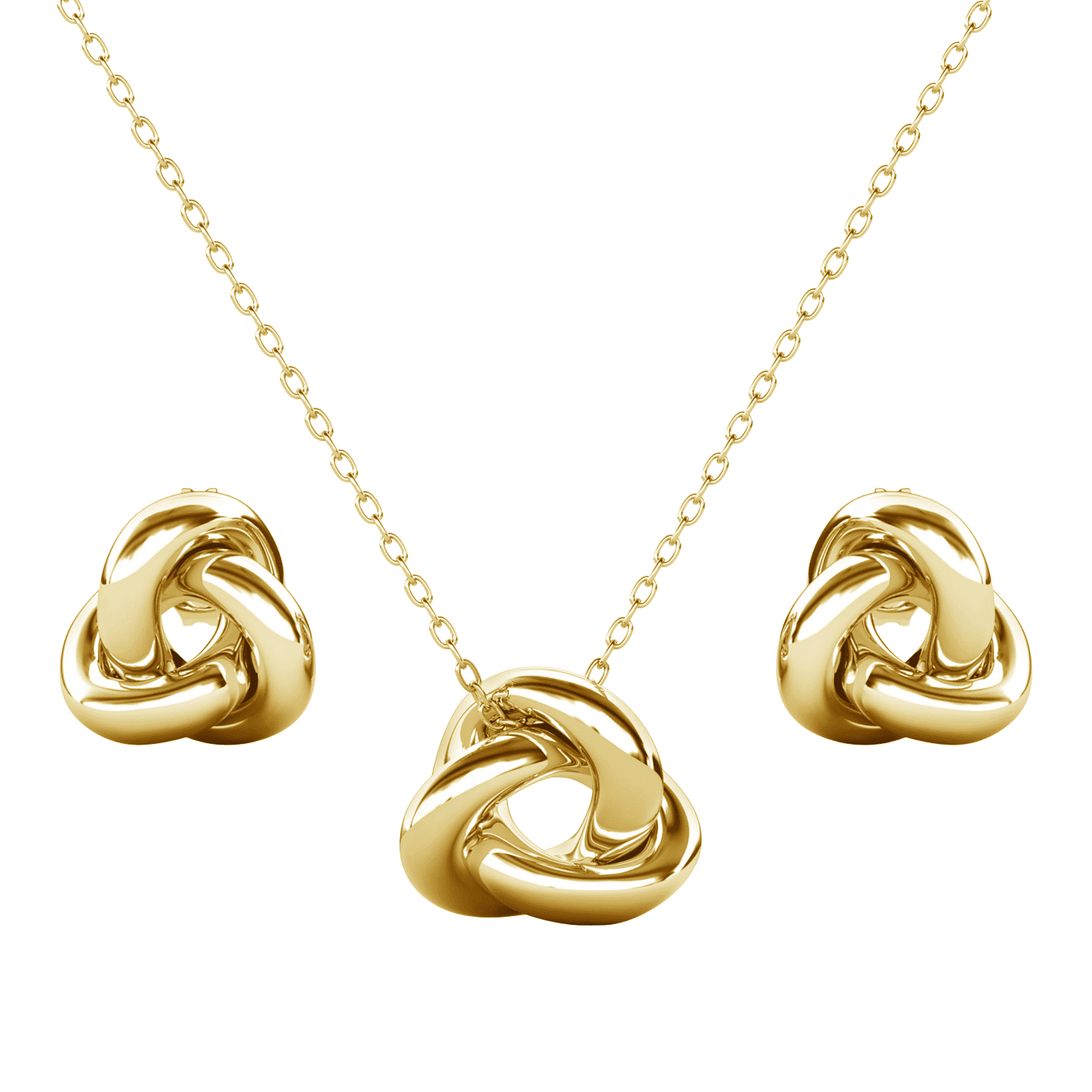 Cate & Chloe Ashley 18k Yellow Gold Plated Knot Jewelry Set, Gift for Women