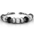 thumbnail image 1 of Cate & Chloe Aurora 18k White Gold Plated Bracelet with Black Beads and Swarovski Crystals for Women, 1 of 9