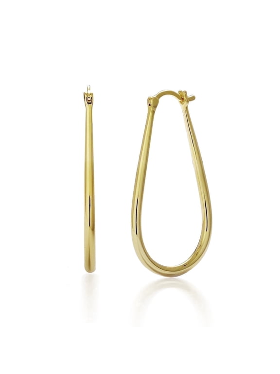 Beatrice 18k Yellow Gold Plated 24mm U-Shaped Hoop Earrings for Women, Gift for Her