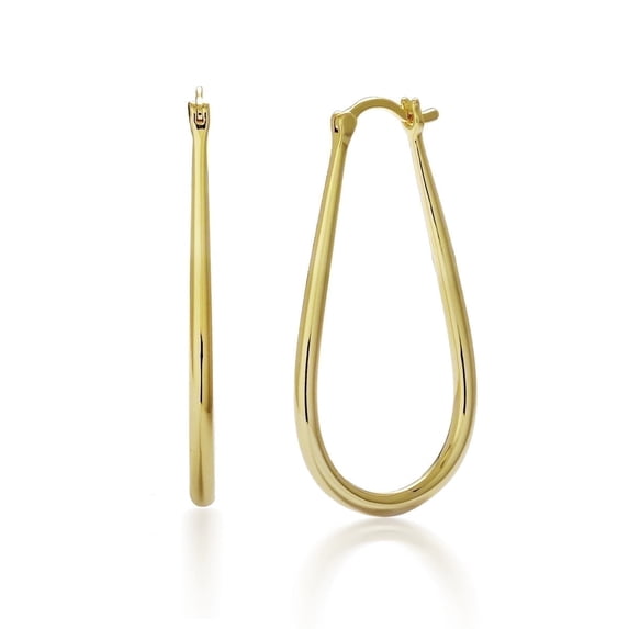 Cate & Chloe Beatrice 18k Yellow Gold Plated 24mm U-Shaped Hoop Earrings for Women, Gift for Her