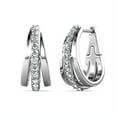 thumbnail image 1 of Cate & Chloe Bella 18k White Gold Plated 17mm Hoop Earrings with Swarovski Crystals Gift for Women, 1 of 9