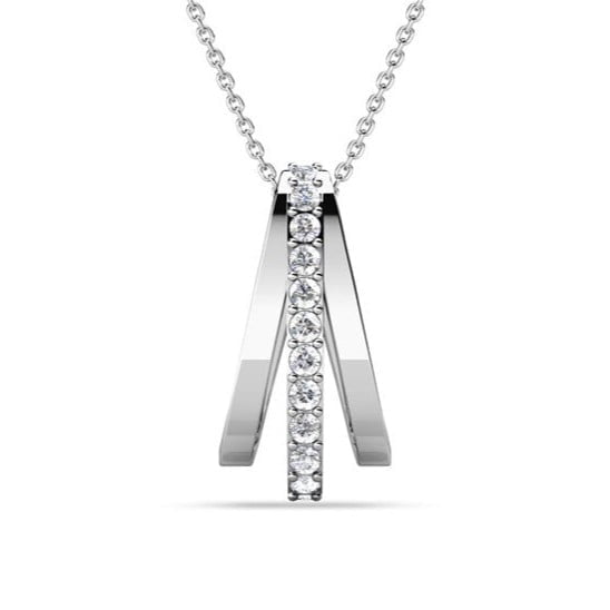 Cate & Chloe Bella 18k White Gold Plated Pendant Necklace with Swarovski Crystals Gift for Women
