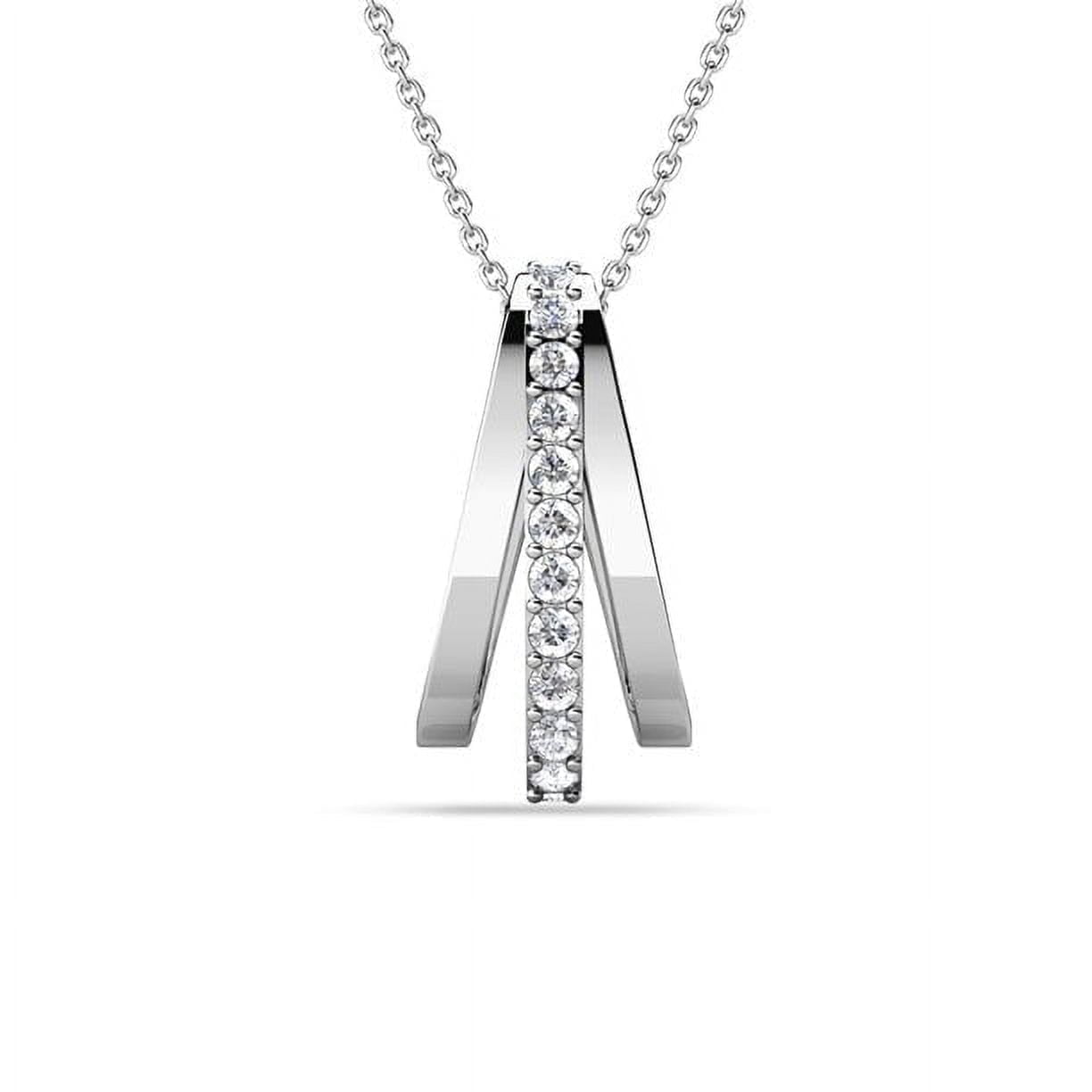 CATE & CHLOE Bella 18k White Gold Plated Pendant Necklace with Swarovski Crystals Gift for Women