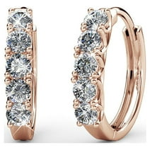 Cate & Chloe Bethany 18k Rose Gold Plated Hoop Earrings | Women's Crystal Earrings, Jewelry Gift for Her