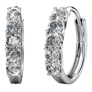 CATE & CHLOE Bethany 18k White Gold Plated 15mm Hoop Earrings with Swarovski Crystals for Women