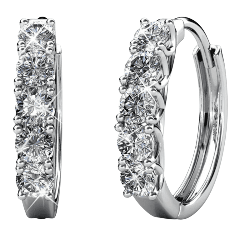 Orecchini A Cerchio Placcati Oro 18K Con Cristalli Zircone – Fashion, Regalo, Gossip Girl - Foto 1