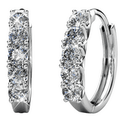 CATE & CHLOE Bethany 18k White Gold Plated 15mm Hoop Earrings with Swarovski Crystals for Women
