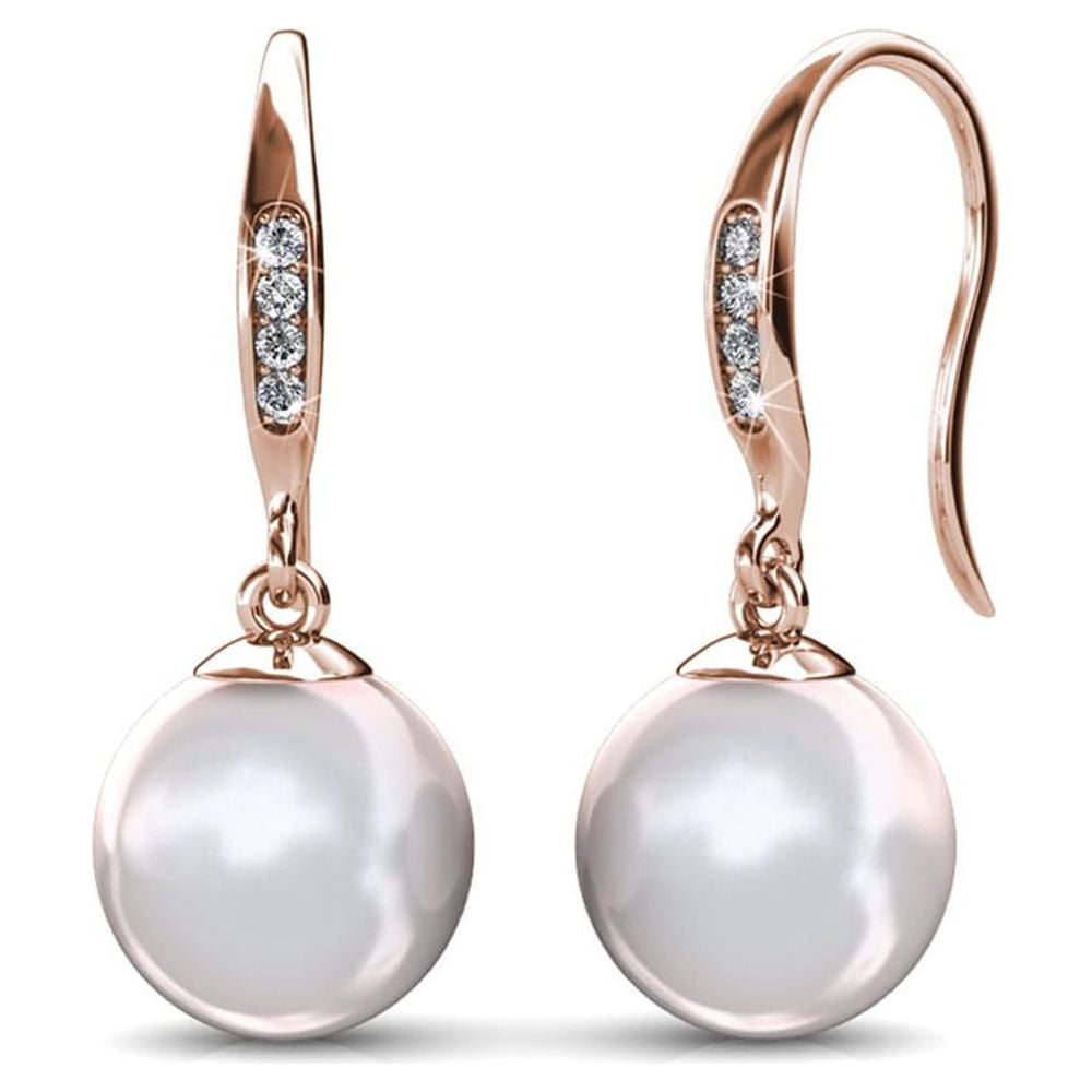 Proud Diamond Pearl Earrings in Yellow, Rose or White Gold