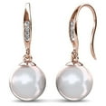thumbnail image 1 of Cate & Chloe Betty 18k Rose Gold Plated Pearl Drop Earrings with Swarovski Crystals for Gift Women, 1 of 8