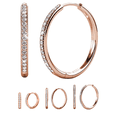 thumbnail image 1 of Cate & Chloe Bianca 18k Rose Gold Plated 25mm Hoop Earrings with Swarovski Crystals for Women, 1 of 12