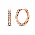thumbnail image 1 of Cate & Chloe Bianca 18k Rose Gold Plated 14mm Hoop Earrings with Swarovski Crystals for Women, 1 of 10