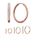 thumbnail image 1 of Cate & Chloe Bianca 18k Rose Gold Plated 20mm Hoop Earrings with Swarovski Crystals for Women, 1 of 12