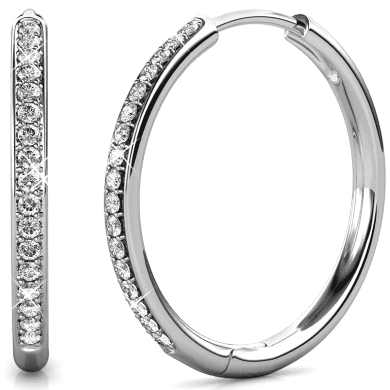 Cate Chloe Bianca 18k White Gold Plated 25mm Hoop Earrings