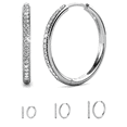 thumbnail image 1 of Cate & Chloe Bianca 18k White Gold Plated 25mm Hoop Earrings with Swarovski Crystals for Women, 1 of 12