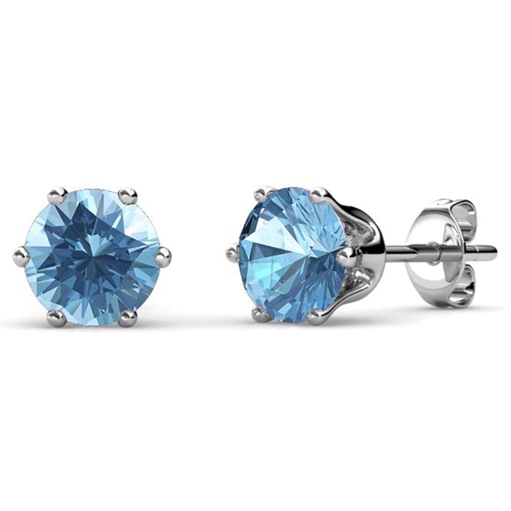 Cate Chloe McKenzie 18k White Gold Plated Drop Dangle Earrings with Swarovski Crystals for Women