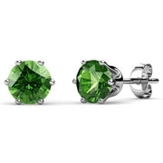 Cate & Chloe Garnet Birthstone 18k White Gold Stud Earrings with 1ct Swarovski Crystals for Women