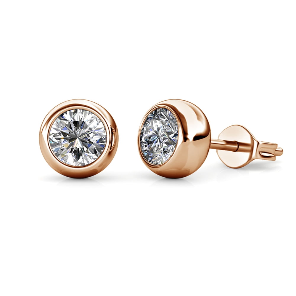 Swarovski crystal round stud earrings silver deals