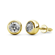 Cate & Chloe Blaire 18k Yellow Gold Plated Stud Earrings with Swarovski Crystals Gift for Women