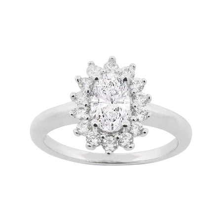Cate & Chloe Sage 18k White Gold Plated Ring with Cubic Zirconia Crystals, Engagement Ring, Wedding Ring, Bridal Jewelry, Promise Ring MSRP $150