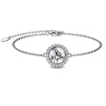 thumbnail image 1 of Cate & Chloe Blake 18k White Gold Plated Halo Chain Bracelet with Swarovski Crystals Gift for Women, 1 of 9
