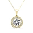 thumbnail image 1 of Cate & Chloe Blake 18k Yellow Gold Plated Halo Necklace with Simulated Diamond Crystals for Women, 1 of 10