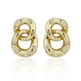 thumbnail image 1 of Cate & Chloe Bonnie 18k Yellow Gold Plated Women's Double Link Chain Earrings, Swarovski Crystals, 1 of 10
