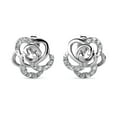 thumbnail image 1 of Cate & Chloe Briella 18k White Gold Plated Silver Flower Earrings with Swarovski Crystals for Women, 1 of 11