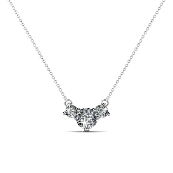 Cate & Chloe Calliope 18k White Gold Plated Pendant Necklace with Swarovski crystals Gift for Women
