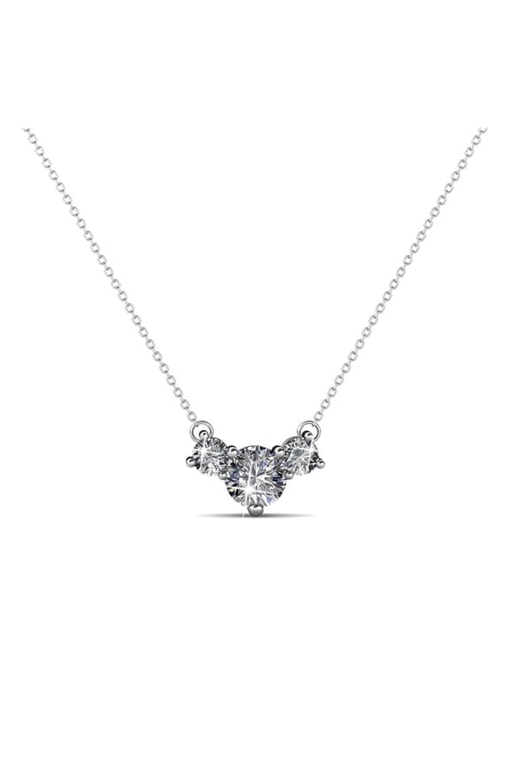 Calliope 18k White Gold Plated Pendant Necklace with Swarovski crystals Gift for Women