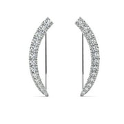 CATE & CHLOE Camila 18k White Gold Plated Ear Climber Earrings with Simulated Diamonds for Women