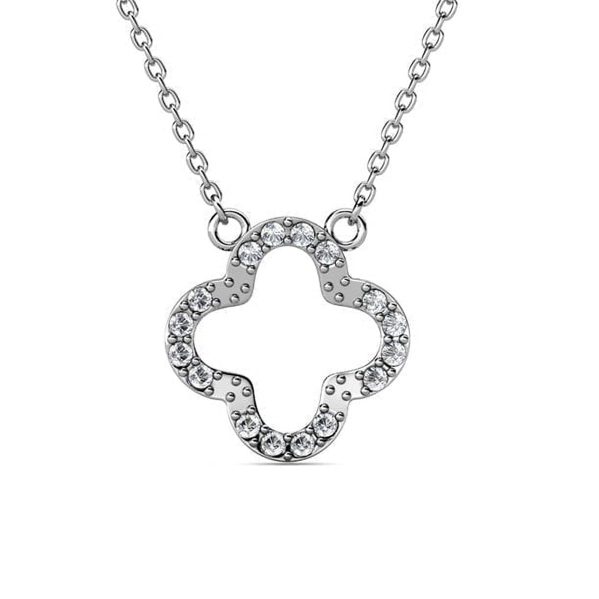 Walmart Saving of  Cate & Chloe 18k White Gold Pendant Necklace, Swarovski Crystals, Clover Jewelry, Anniversary Birthday Gift