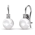 thumbnail image 1 of Cate & Chloe Cassie 18k White Gold Plated Shell Pearl Earrings with Swarovski Crystals for Women, 1 of 9