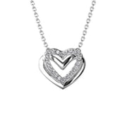 Cate & Chloe Cathy 18k White Gold Plated Pendant Heart Necklace with Swarovski Crystals for Women