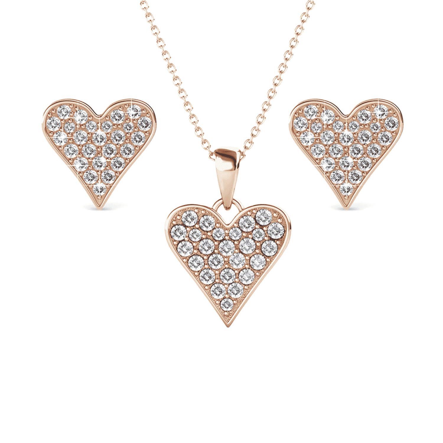 Cate & Chloe Cecilia 18k Rose Gold Plated Jewelry Set with Swarovski Crystals for Women